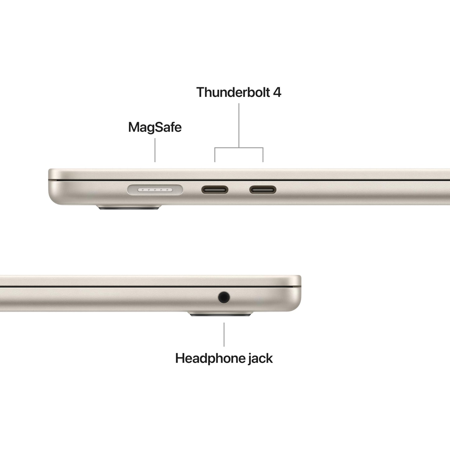 Apple 2025 MacBook Air 15 tum med M4-chip : 15,3-tums Liquid Retina-skärm, 16 GB enhetligt minne, 512 GB SSD-lagring, 12MP Center Stage-kamera, Touch ID, Byggd för Apple Intelligence; stjärnglans