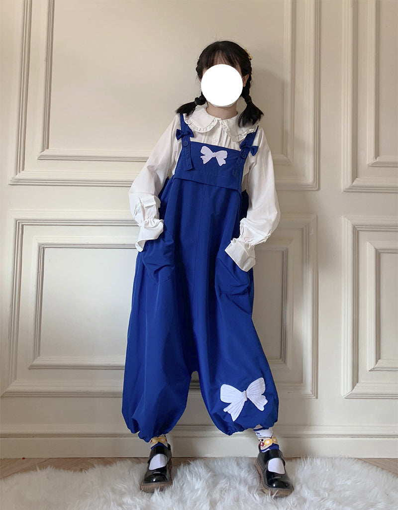 Women's Bow Radish Bud Loose Bib Pants