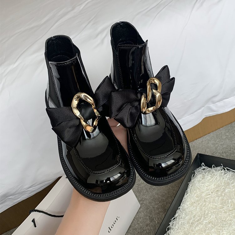 Women's Shoes Stretch Stocking Boots British Style Bow Ankle Boots
