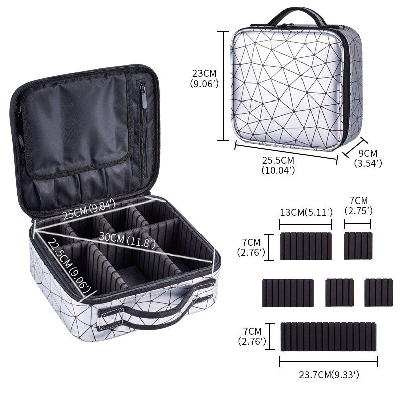 Portable square diamond clapboard cosmetic bag