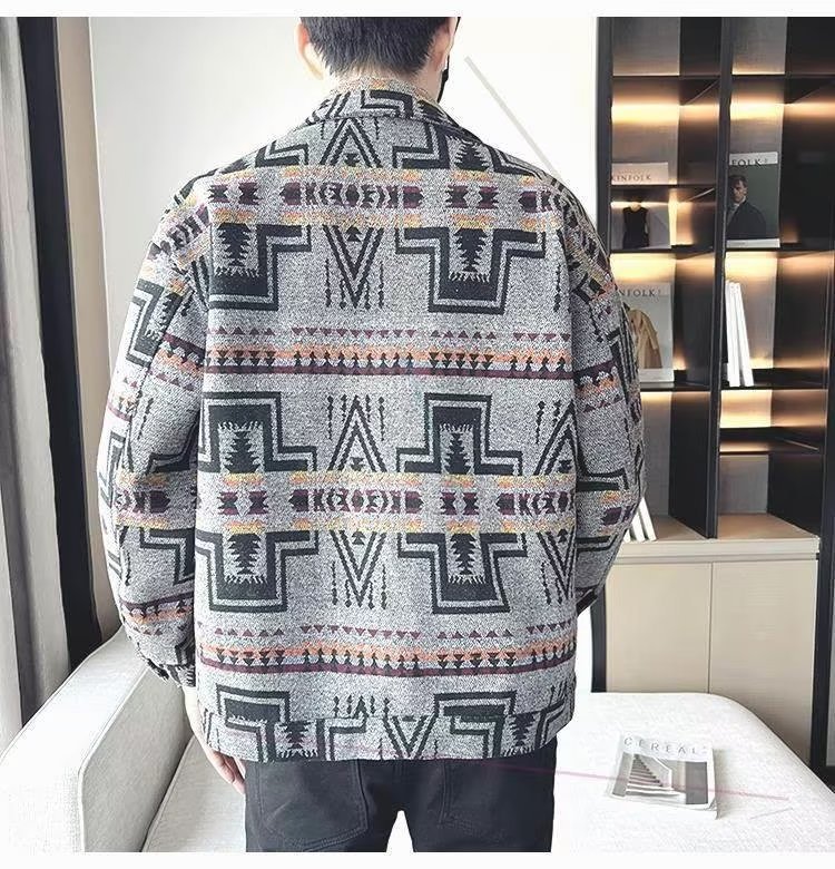 Men's Large Size Casual Retro Woolen Coat