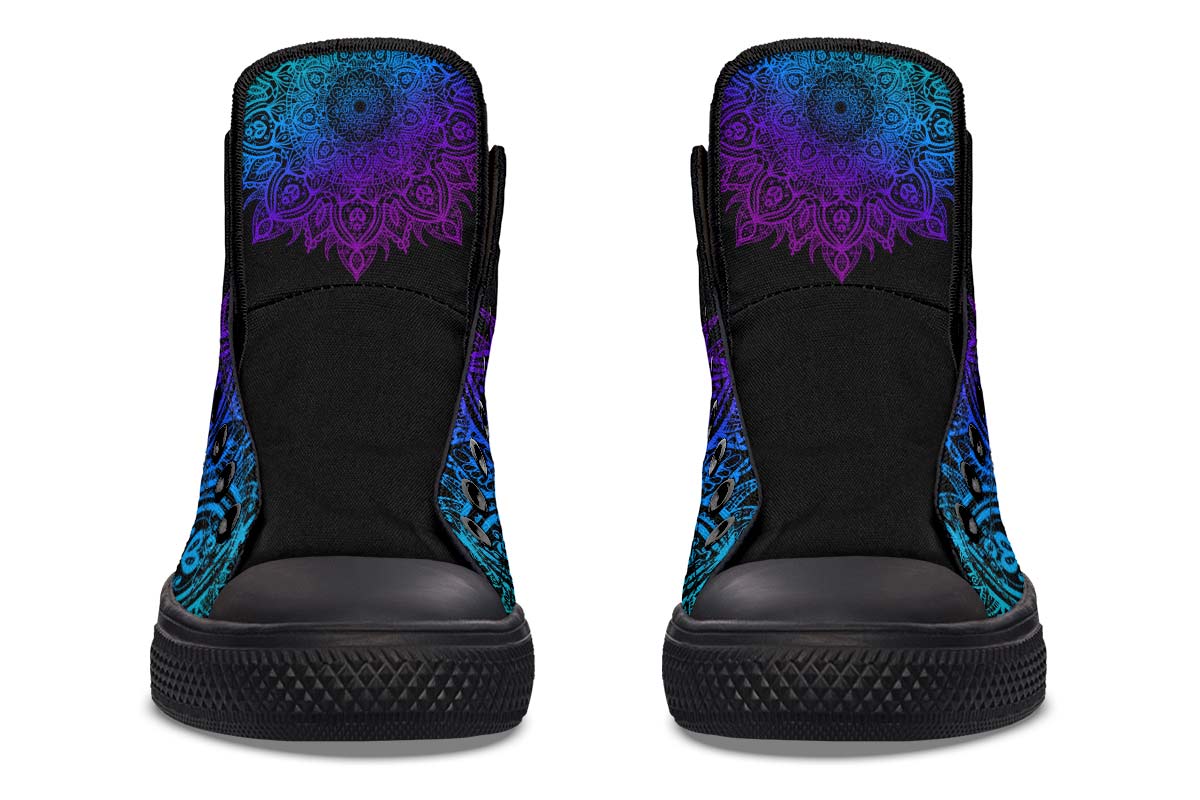 Men's And Women's Fashion Color Printing High-top Canvas Shoes