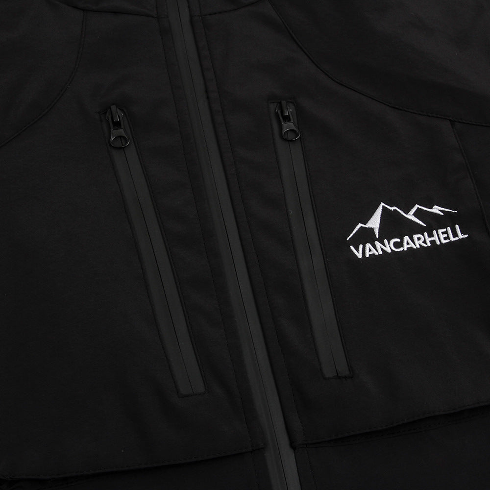 High Street Special-interest Design Zipper Windproof Shell Jacket Trench Coat
