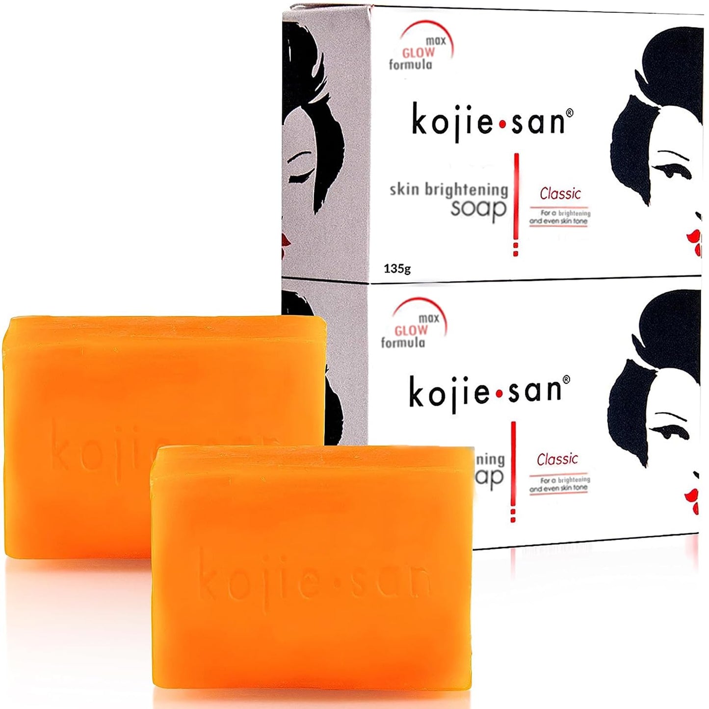 Hudblekande tvål med kojicsyra från Kojie San, Skin Lightening, (2 tvålbitar, 135 g)