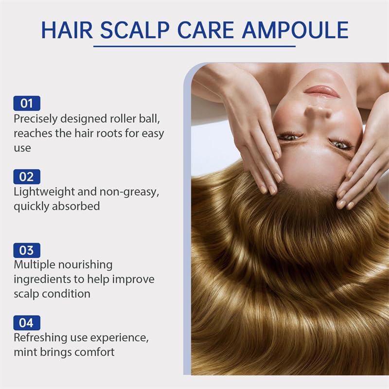 Rosemary Scalpy Hair Growth Serum Roll On 25 Ml, Orrenaturals Hair Revival Ampull, Riktad HåRlinje Och StöD FöR Tunt HåR, LäTt,1pcs