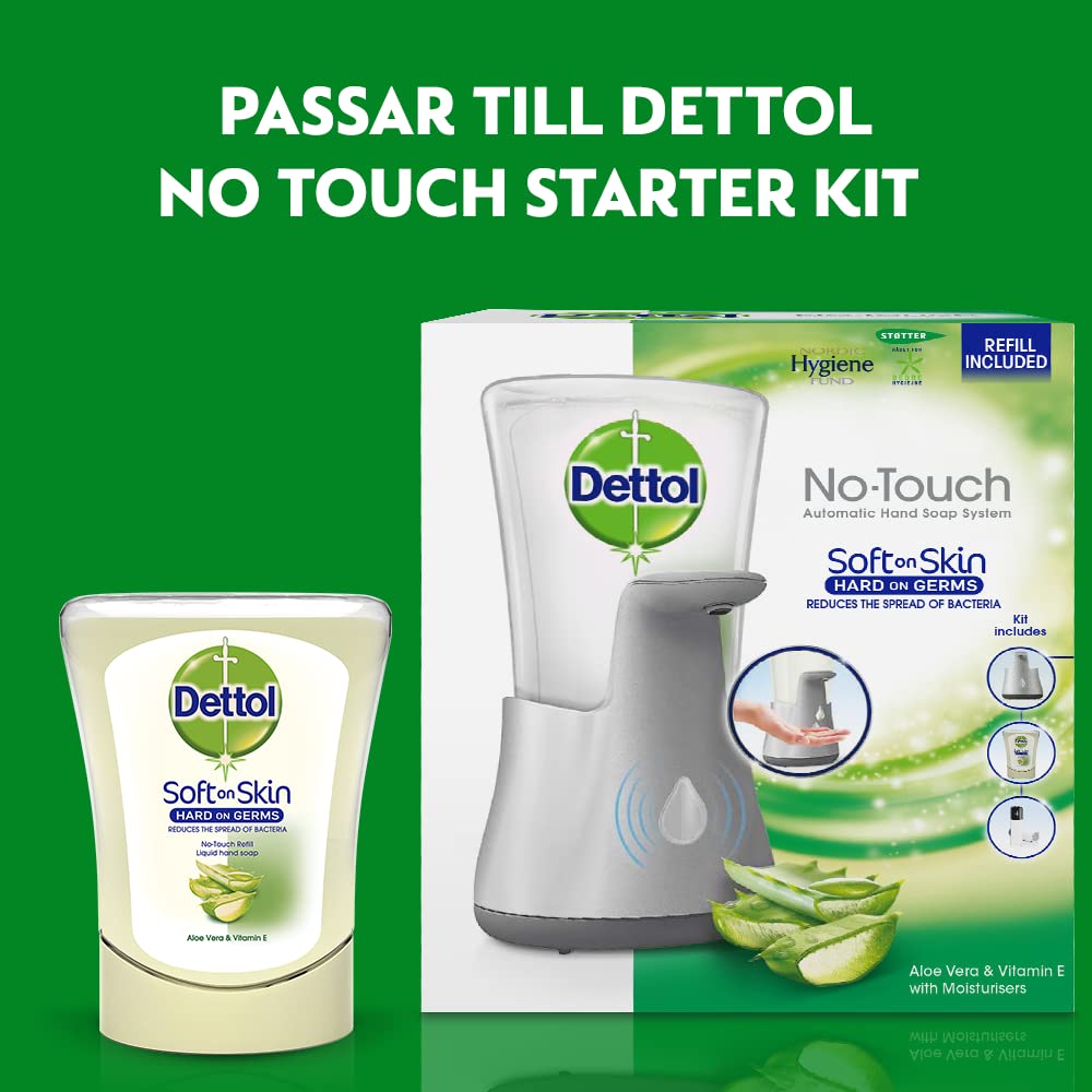 Dettol No-Touch Refill Aloe Vera, 250 ml – Handtvål som är tuff mot bakterier