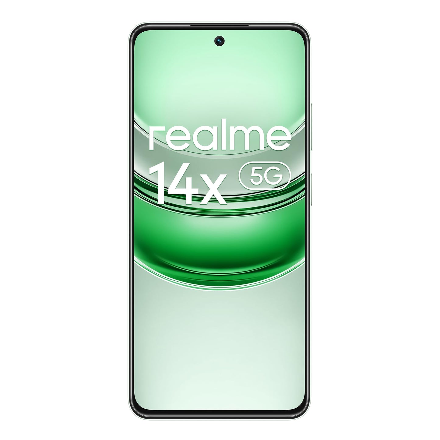 realme Smartphone 14 X 5G 6+128 GB, 5G Dimensity 6300-processor, 120 Hz ögonkomfort-läge för skärmen, 50 MP I.A-kamera, peridotgrön, ingen adapter