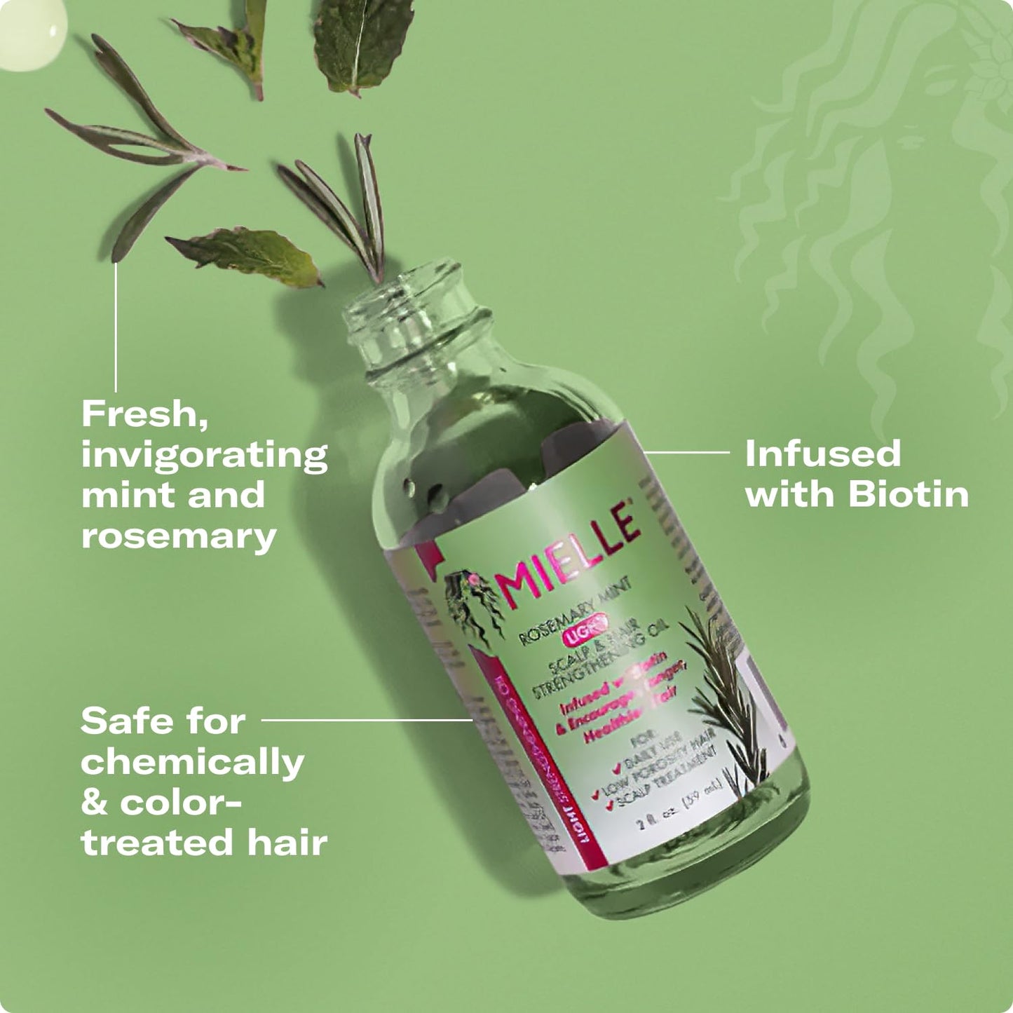 Mielle Rosemary Mint Light Scalp & Hårstärkande olja, 57,7 g
