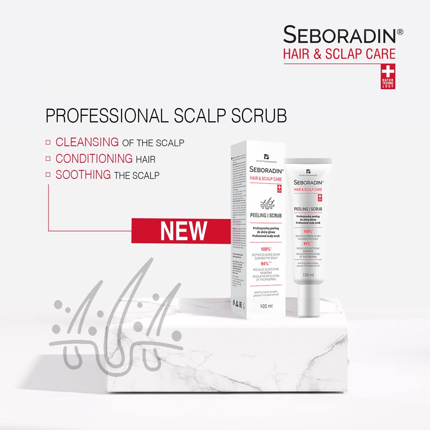 Seboradin Enzymatisk Peeling Hårskrubb Hudskrubb Skalning Fruktsyra För Svagt Och Känsligt Fet Hår Exfolierande Behandling För Huden 100 ml