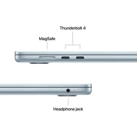 Apple 2025 MacBook Air 15 tum med M4-chip : 15,3-tums Liquid Retina-skärm, 16 GB enhetligt minne, 256 GB SSD-lagring, 12MP Center Stage-kamera, Touch ID, Byggd för Apple Intelligence; himmelsblå