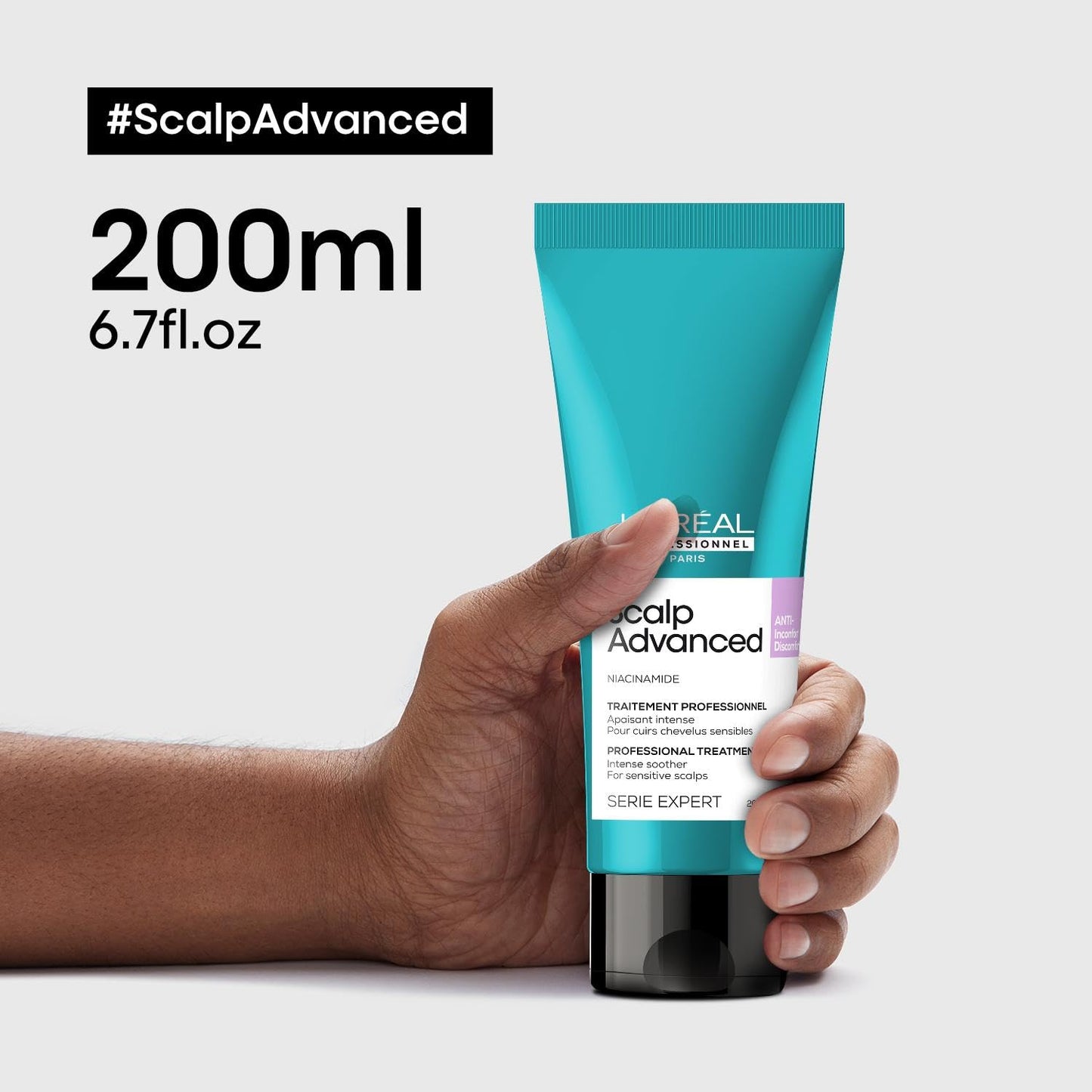 L'Oréal Professionnel Vårdbehandling för att lugna känslig hårbotten, Scalp Advanced, Anti-Discomfort Intense Soother Behandling, 200 ml