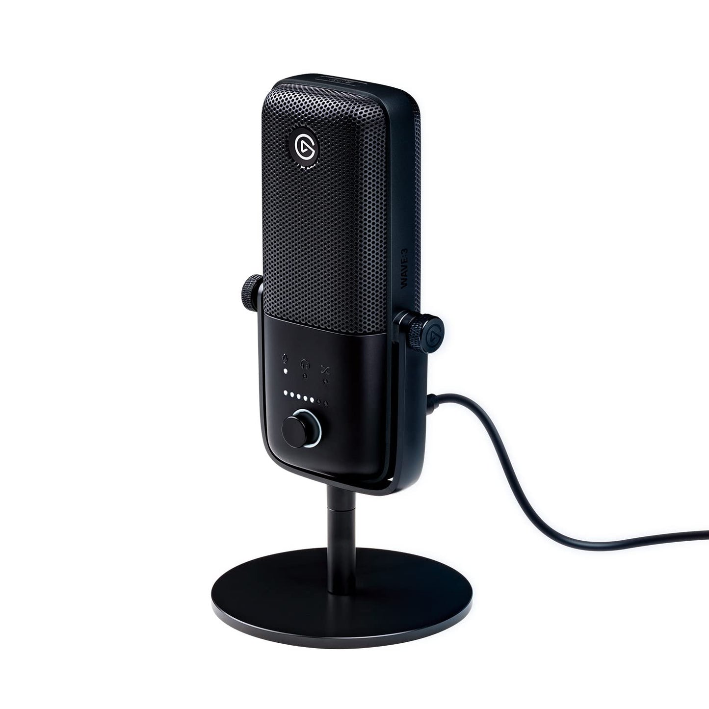 Elgato Wave:3, förstklassig USB-kondensatormikrofon av studiokvalitet, för strömning, poddsändning, spel, hemmakontor, gratis mixerprogramvara, ljudeffekts, anti-distorsion, plug’n’play, Mac, PC