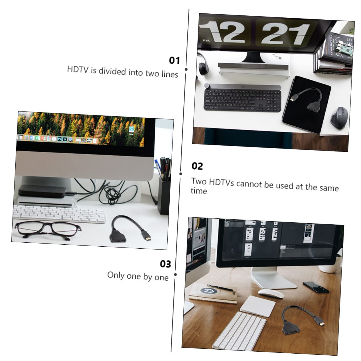 jojofuny Splitter Out Video Adapter För Lcd Led Tv Projektor Och Spelkonsol Ingen Förlust Ingen Fördröjning För Hemmabio Och Kontor