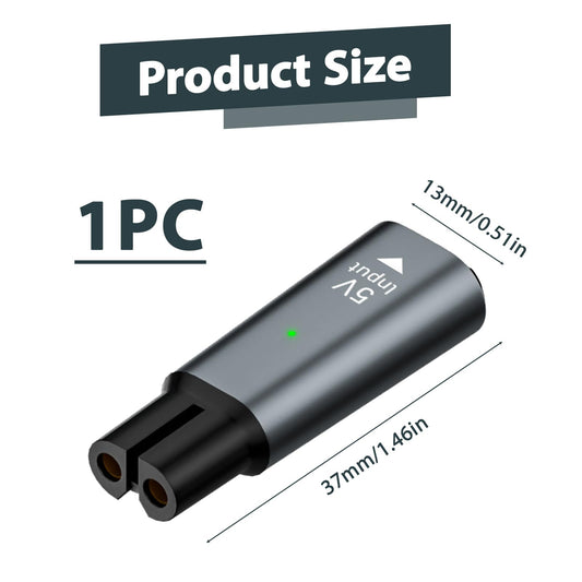 5 V USB C-laddare, kompatibel med Philips OneBlade QP2734, QP2724, QP2824, QP2834, QP4631, MG5910, MG7910, MG9510, QP1924, QP1324, 7000, 9000-serien, laddare grön USB-C för Raw gräsklippare kväll