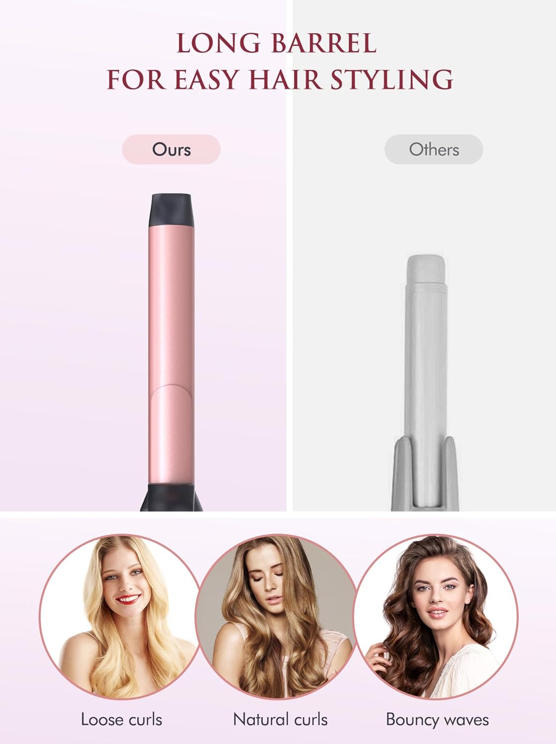 Rizador De Pelo Automatico 25Mm: Tenacillas Para Rizar El Pelo - Rizadora De Pelo Ondas Ondulador Crea Rizos Suaves Y Sueltos - Cerámica Anti-Estática Turmalina Iónico Temperatura Hasta 220°C