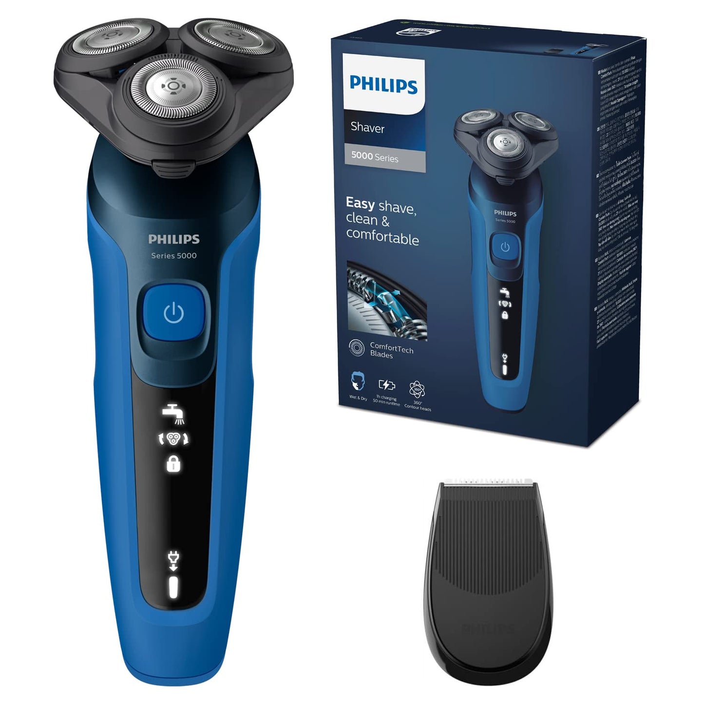 Philips Shaver Series 5000 elektrisk rakapparat för våt- och torrakning med SkinIQ (modell S5466/18)