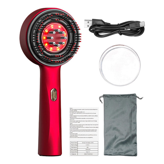 Massageborste För Hårbotten | Elektrisk Massageapparat Med Timing | Rödljusterapi Hårmassageapparat | 2-i-1 Hårbottenmassager Och Applikator För Hårolja | För Huvudavslappning, Hårvård Och Hårväxt