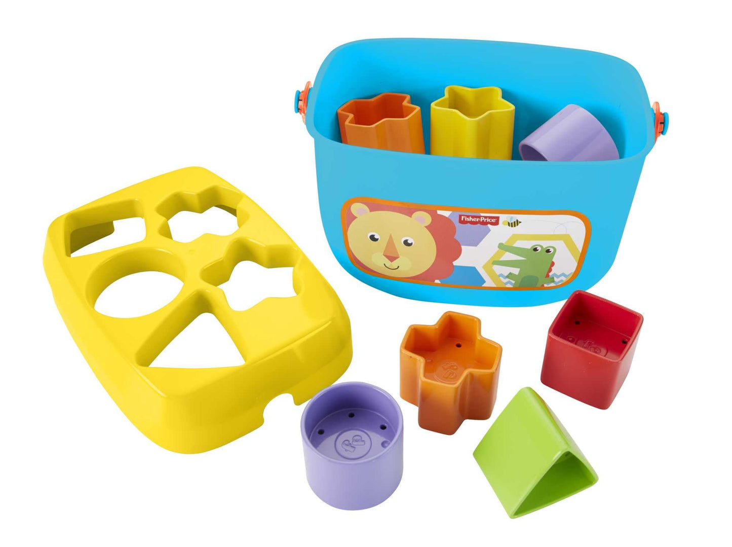 Fisher-Price Baby's First Building Blocks, babyleksak från 6 månader, 9 månader, plug-in-spel från 1 år, motorikleksak från 6 månader, sorteringsspel för baby med sorteringslåda, FFC84