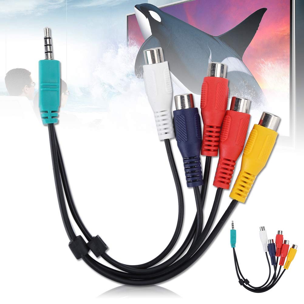 Keenso Double-end AV-kabel för LCD-TV-signallinje, Stabil Performance Video Cable för Hemmabio