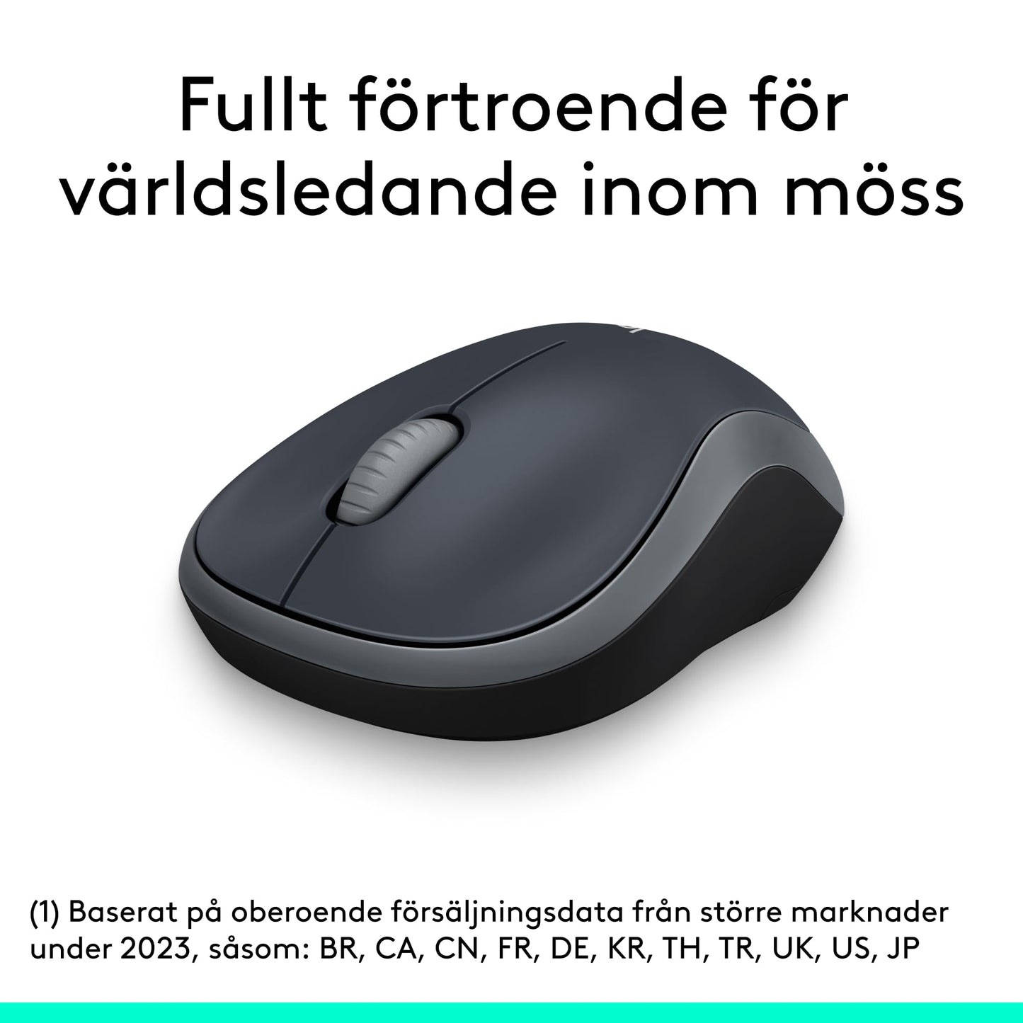 Logitech 910-002235 M185 trådlös mus USB för PC Windows, Mac och Linux, Grå,Svart