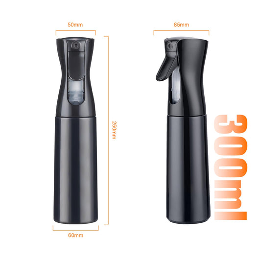 GRIFEMA Sprayflaska 300 ml – ultrafin permanent dimma, 360° sprayhuvud, ergonomisk, påfyllningsbar, BPA-fri, svart, GE2001B-300B