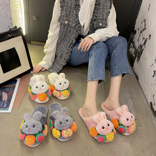 Plush Slippers Women's Home Indoor Girls Heart