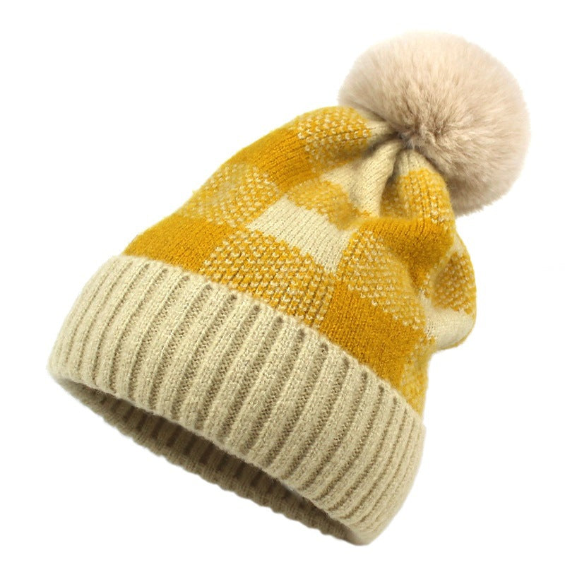 Women's Warm Hat Retro Plaid Wool