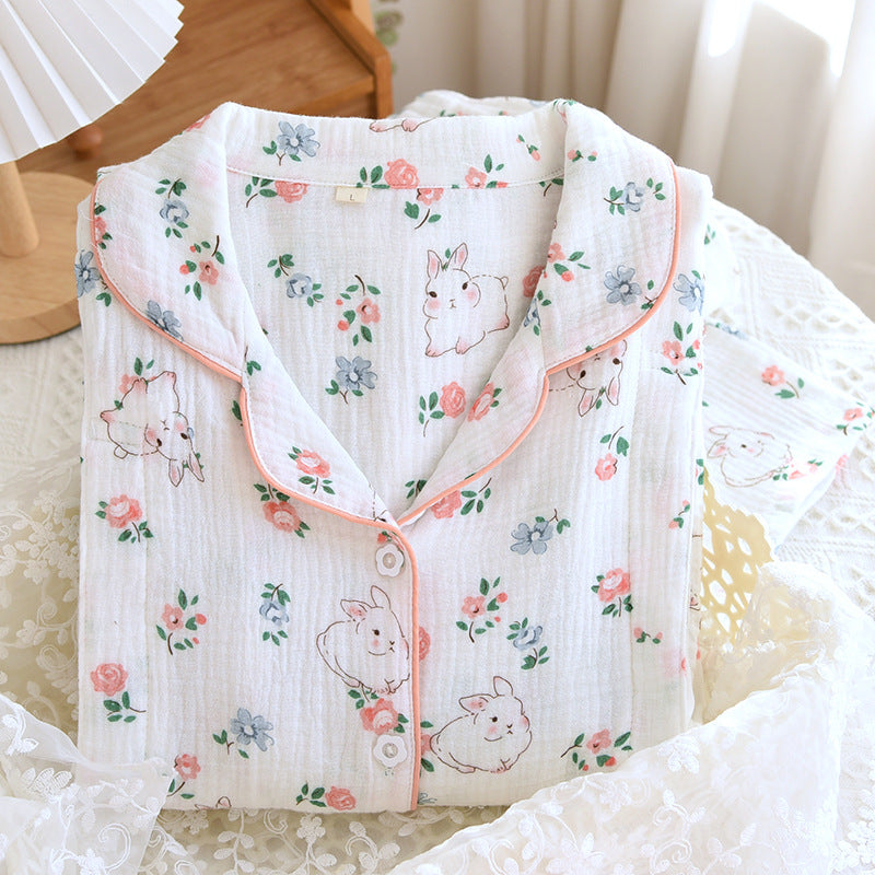 Pure Cotton Soft Breastfeeding Spring Crepe Can Be Worn Outside Sweat-absorbent Comfortable Long Sleeve Trousers