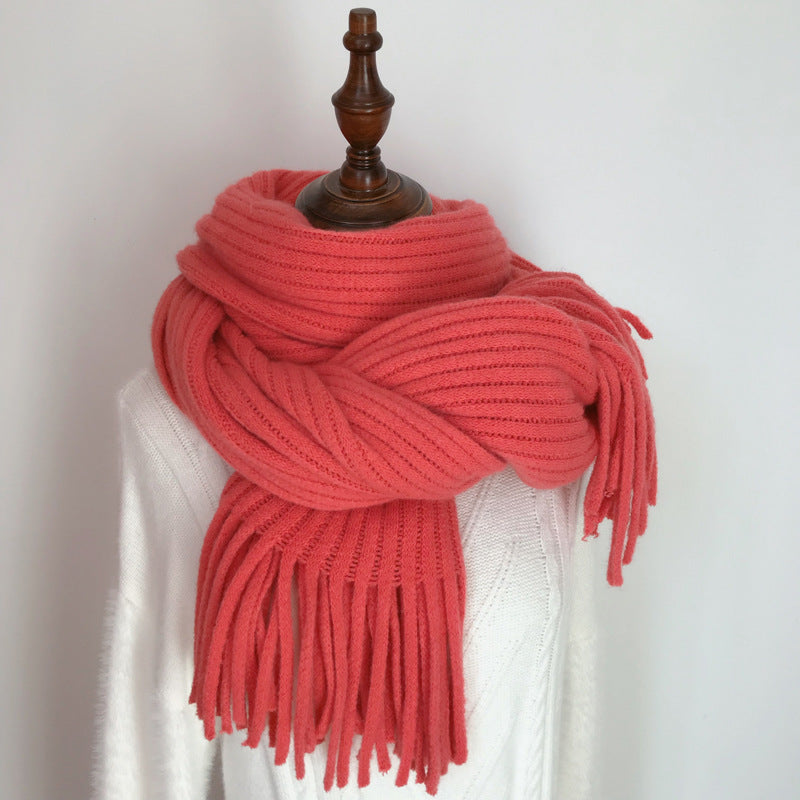 Versatile New Knitted Couple Thickened Warm Wool Scarf