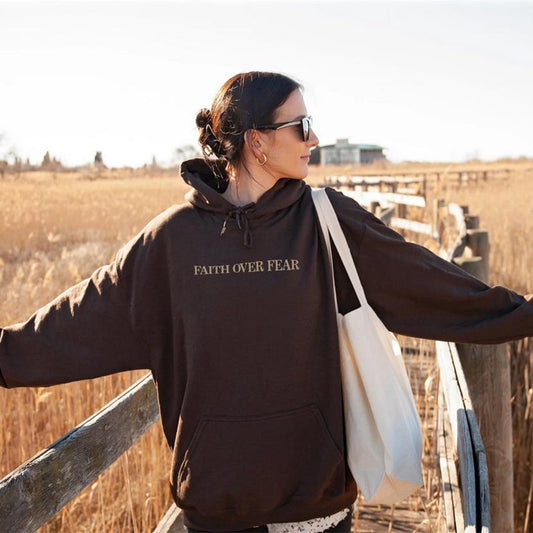 Hættetrøje Faith Fear trykt sweatshirt