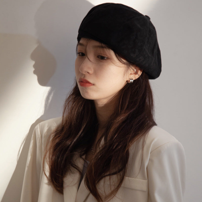 Women's Solid Color British Retro Art Painter Hat