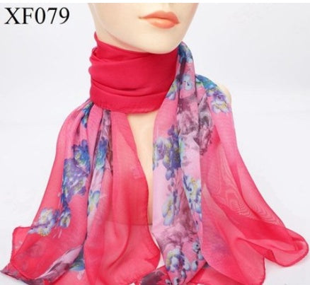Spring And Autumn Print Chiffon Scarf Shawl
