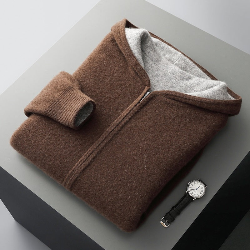 New Color-block Design Knitted Men's Jacket