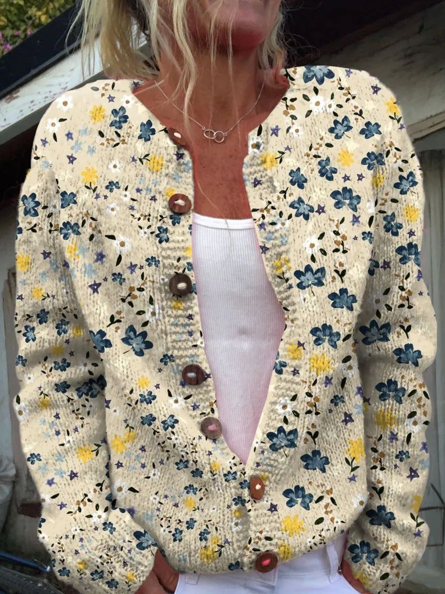 3D Digital Printing Cardigan Knitted Coat