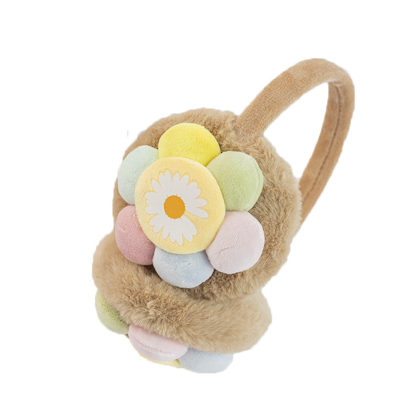 New Children's Plush Earmuffs Cute Sunflower Warm