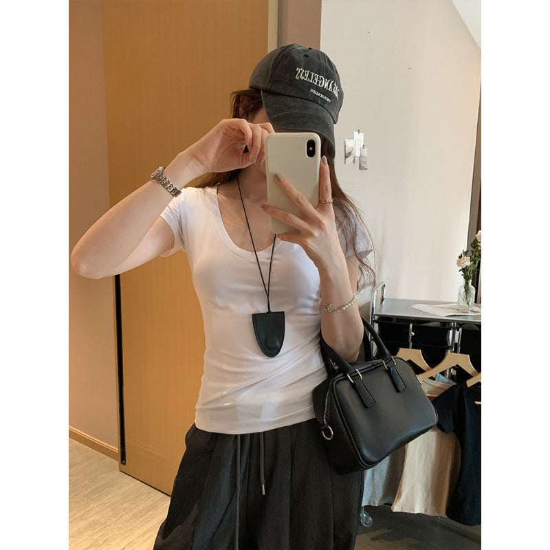 Crew-neck Slim-fit Short-sleeve T-shirt
