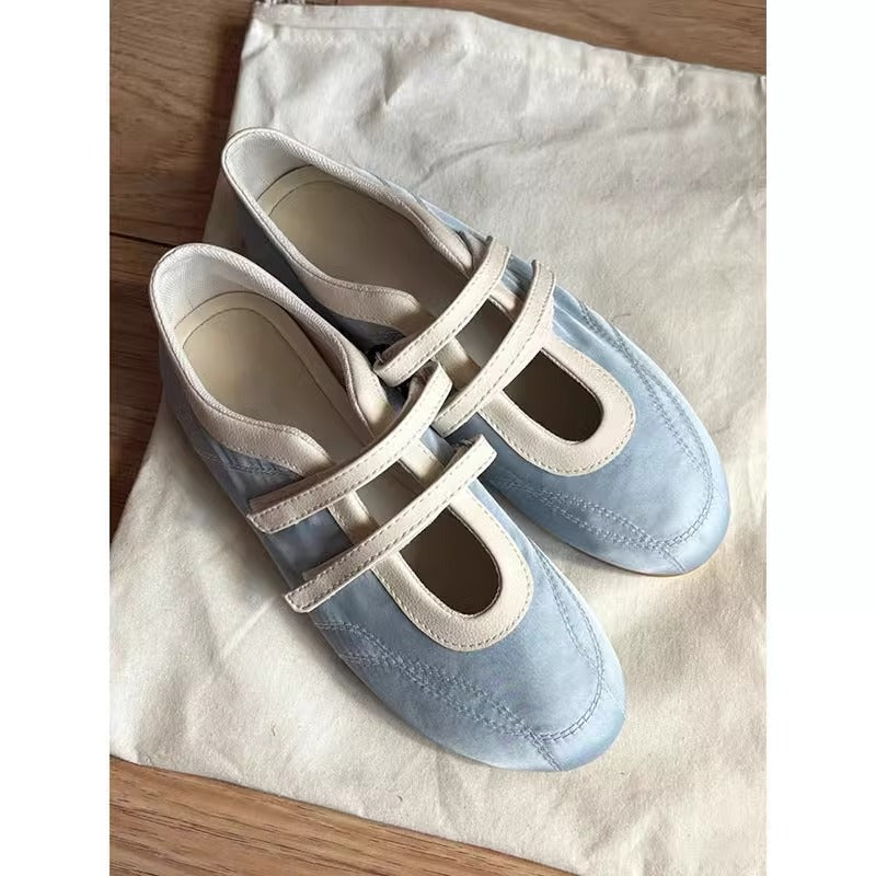 Fashion All-match Blue Shallow Mouth Mary Jane Pumps