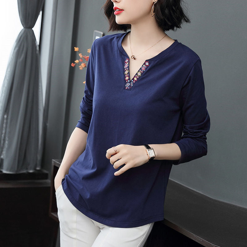 Women's Solid Color Loose Casual Base Shirt Top
