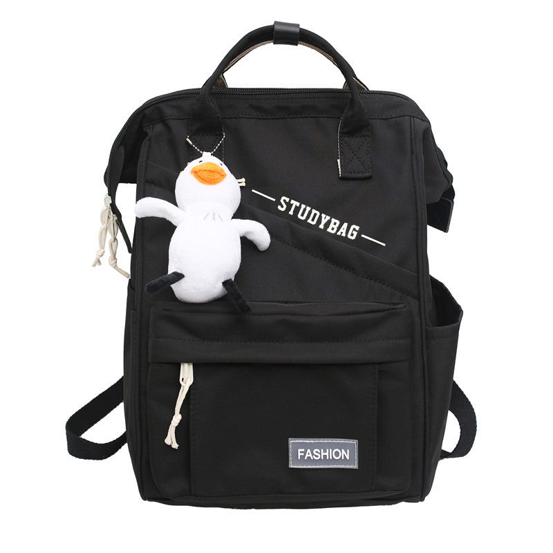 Solid Color Backpack Large Capacity Schoolbag