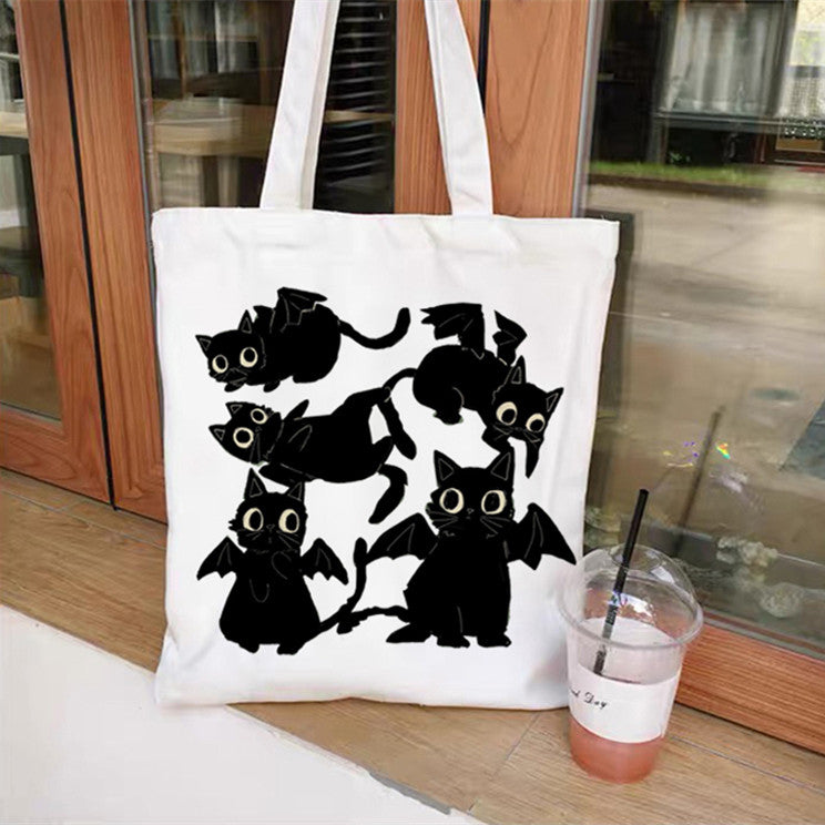 Printed Student Hand-held Shoulder Canvas Bag