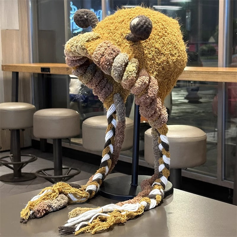 Cute Cartoon Little Monster Plush Hat For Women