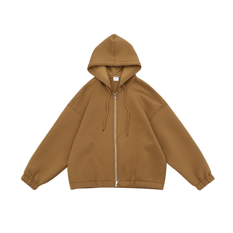 Men's And Women's Fashionable Simple Air Layer Hooded Sweater