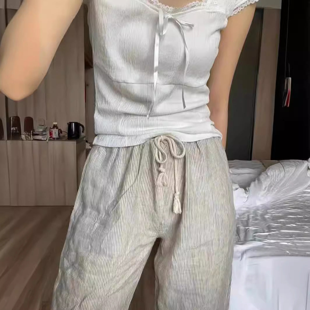 Waist Sports Casual Wide-leg Pants