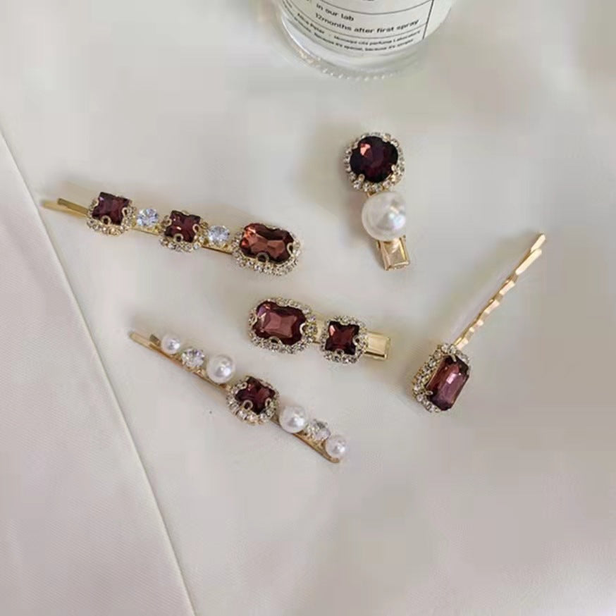 Vintage Super Emerald Rhinestone Hair Clip