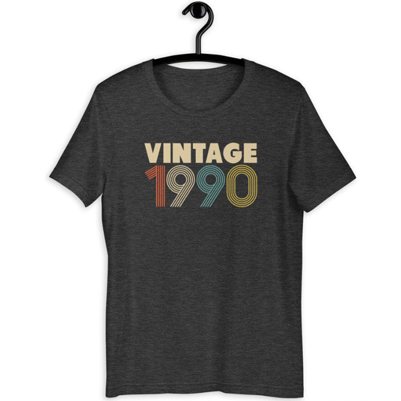 European And American VINTAGE 1980 Letter Short-sleeved T-shirt