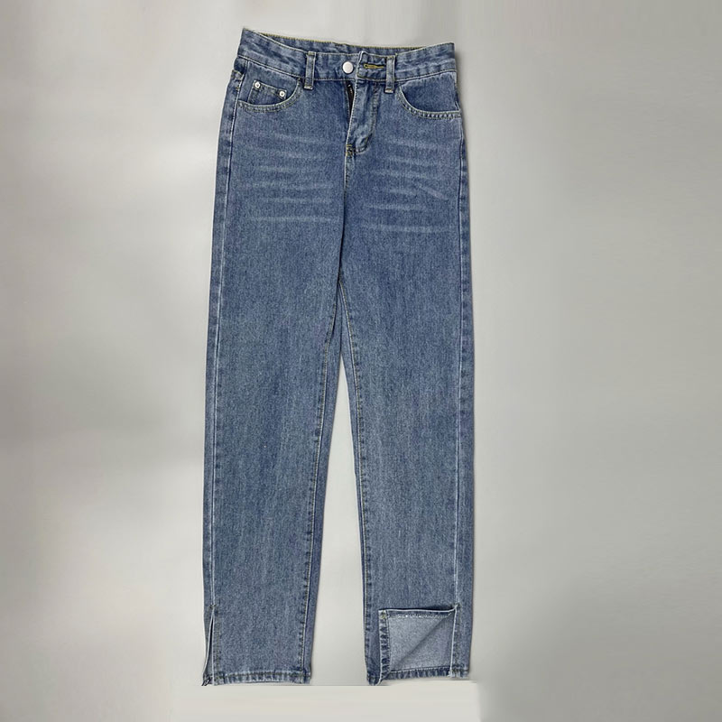 Women's Slit Mopping Vintage Loose High Waist Jeans
