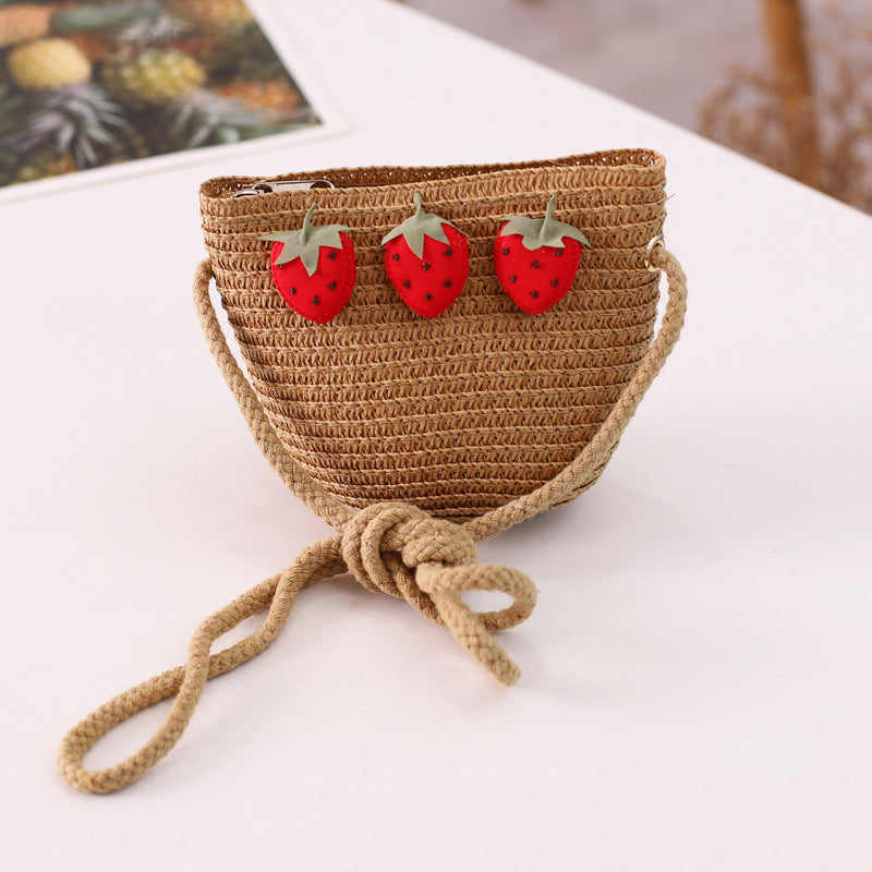 Three Strawberry Suit Children's Summer New Straw Hat
