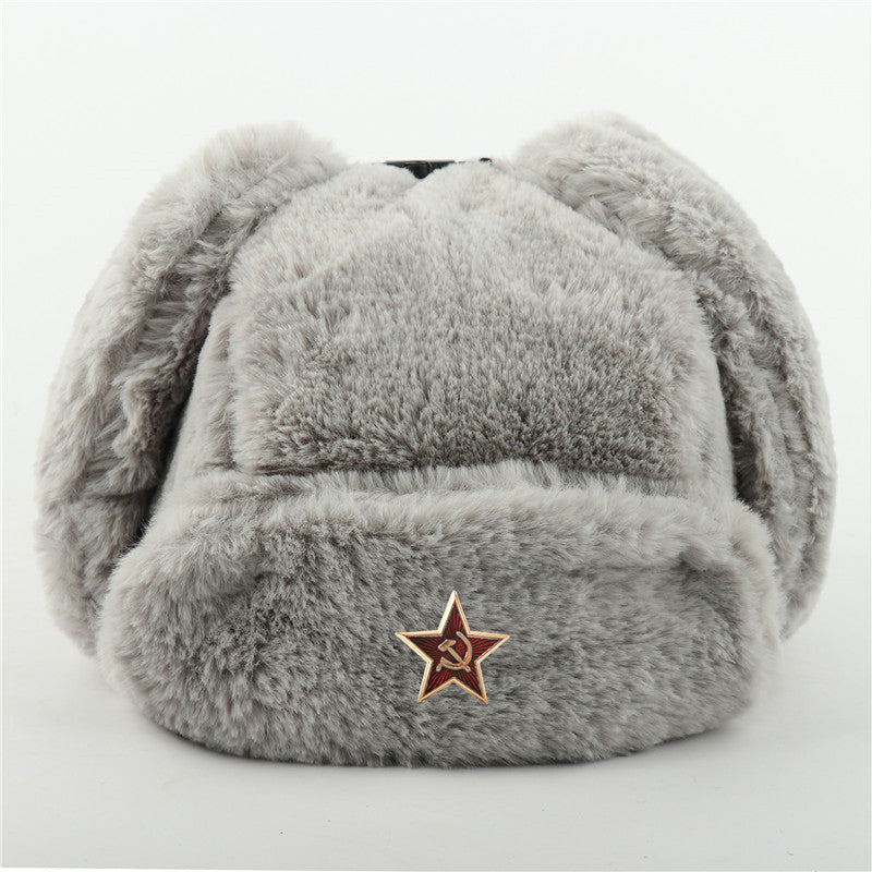 Men's And Women's Rabbit Fur Outdoor Hat Ear Protection