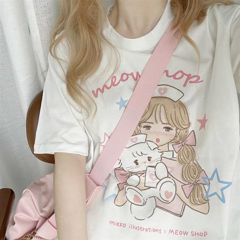 Raglan Sleeve Printed Hot Girl