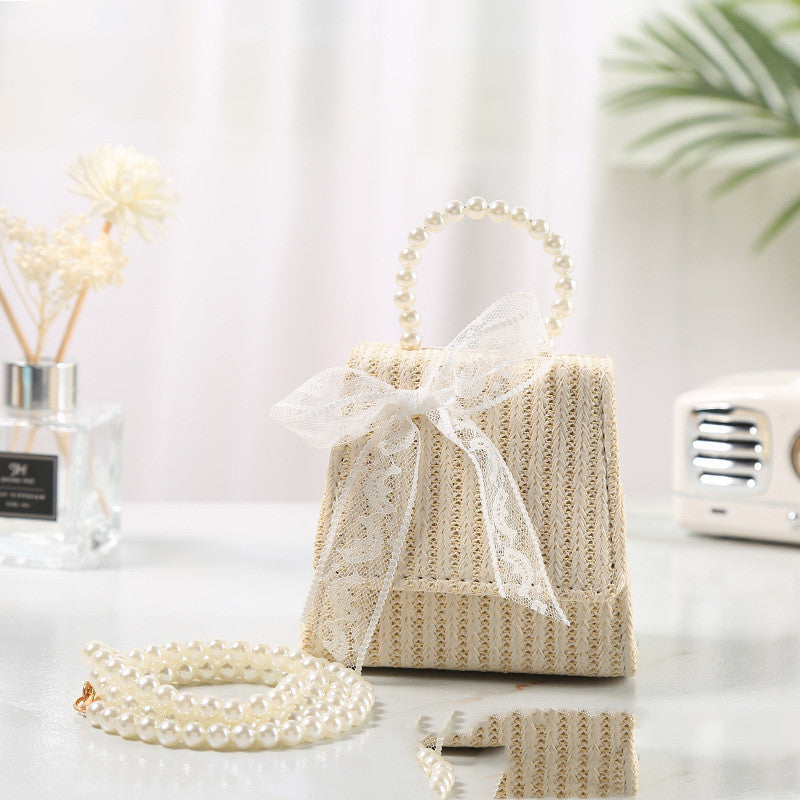 Summertime New Fund Is Relaxed Bowknot Straw Makes Up A Bag